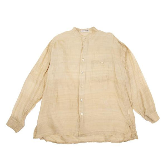 ISSEY MIYAKE MEN Silk Mao Collar Shirt Beige Size L
