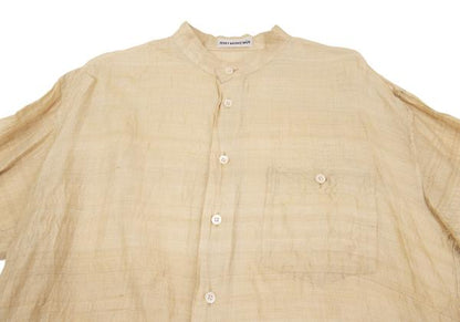 ISSEY MIYAKE MEN Silk Mao Collar Shirt Beige Size L