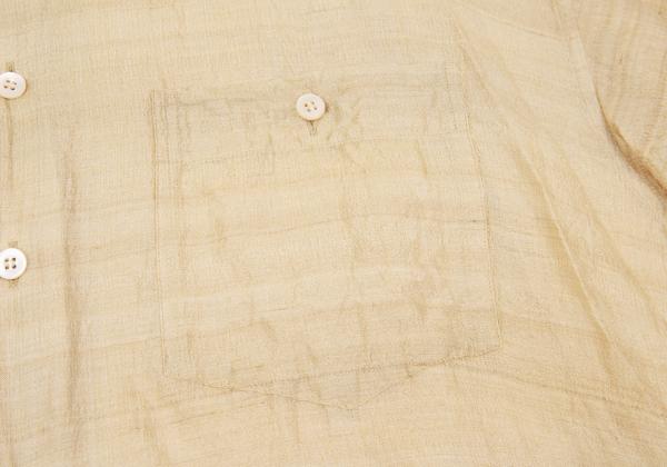 ISSEY MIYAKE MEN Silk Mao Collar Shirt Beige Size L