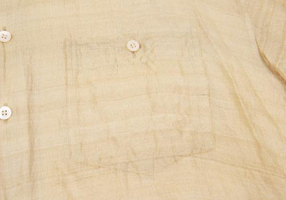 ISSEY MIYAKE MEN Silk Mao Collar Shirt Beige Size L