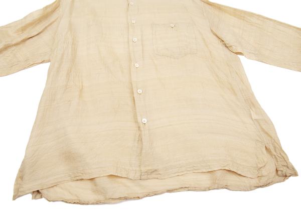 ISSEY MIYAKE MEN Silk Mao Collar Shirt Beige Size L