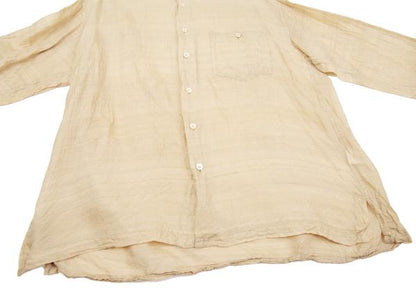 ISSEY MIYAKE MEN Silk Mao Collar Shirt Beige Size L