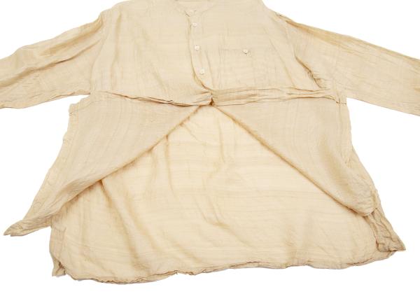 ISSEY MIYAKE MEN Silk Mao Collar Shirt Beige Size L
