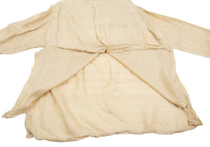 ISSEY MIYAKE MEN Silk Mao Collar Shirt Beige Size L