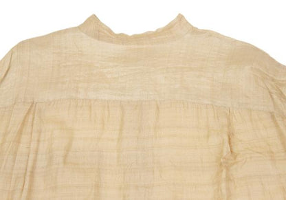 ISSEY MIYAKE MEN Silk Mao Collar Shirt Beige Size L