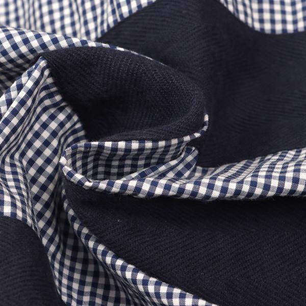 COMME des GARCONS HOMME Tape Trim Gingham Navy White Shirt Size XS