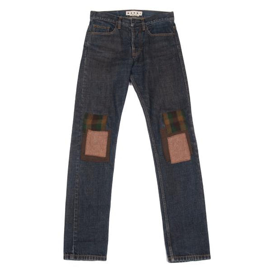 MARNI Knee Patch Slim Jeans Indigo Size 28