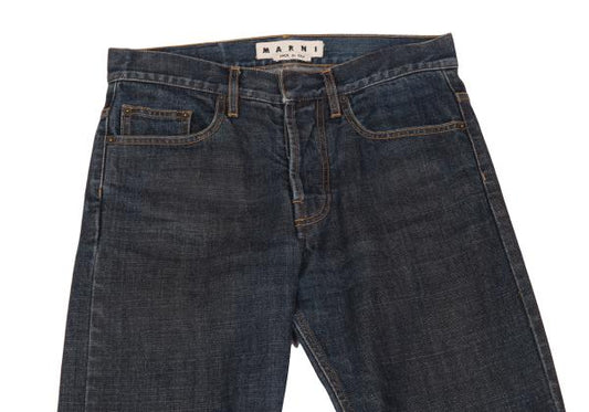 MARNI Knee Patch Slim Jeans Indigo Size 28