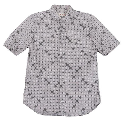 MARNI Cotton All-Over Pattern S/S Shirt Gray Size 44