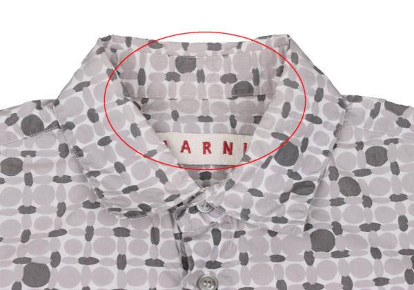 MARNI Cotton All-Over Pattern S/S Shirt Gray Size 44
