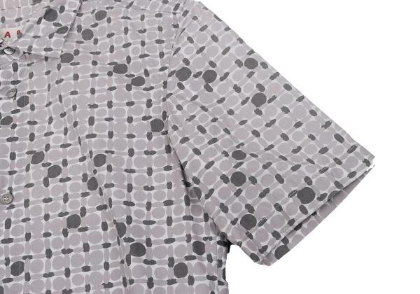 MARNI Cotton All-Over Pattern S/S Shirt Gray Size 44