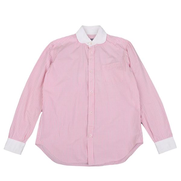 Junya Watanabe Man CdG Check Round Collar Shirt Pink Size S