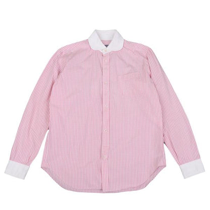 Junya Watanabe Man CdG Check Round Collar Shirt Pink Size S