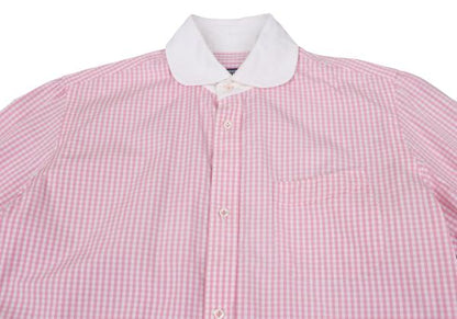 Junya Watanabe Man CdG Check Round Collar Shirt Pink Size S
