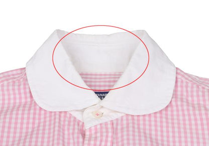 Junya Watanabe Man CdG Check Round Collar Shirt Pink Size S