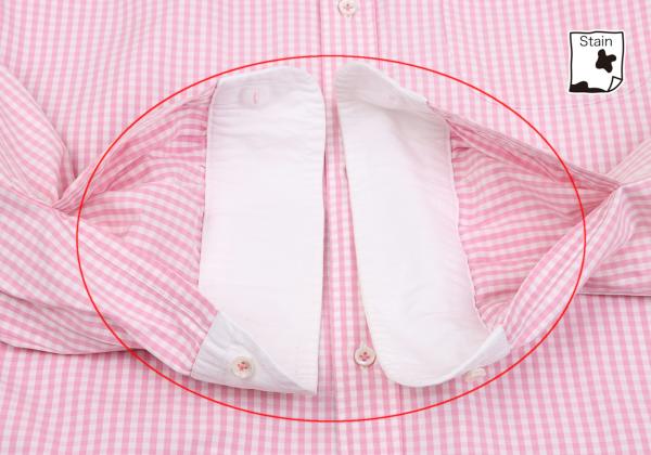 Junya Watanabe Man CdG Check Round Collar Shirt Pink Size S