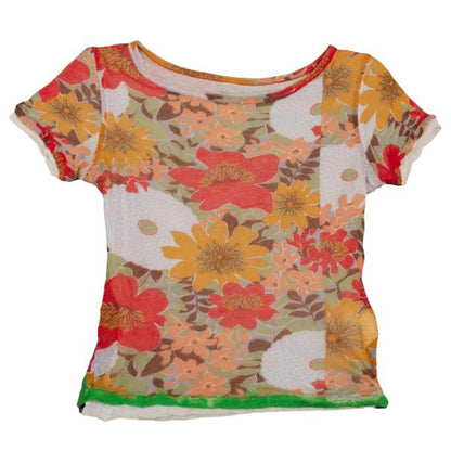 Yohji Yamamoto NOIR Gray Floral Layered T-Shirt Size 2