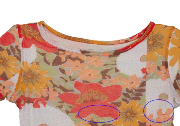 Yohji Yamamoto NOIR Gray Floral Layered T-Shirt Size 2