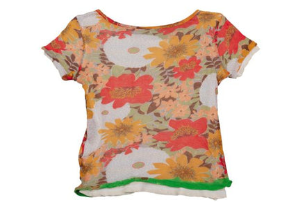 Yohji Yamamoto NOIR Gray Floral Layered T-Shirt Size 2