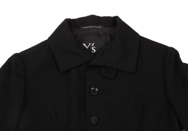 Y's Wool Gabardine Zip Pocket Tail Jacket Black Size 2