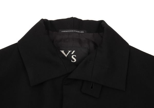 Y's Wool Gabardine Zip Pocket Tail Jacket Black Size 2