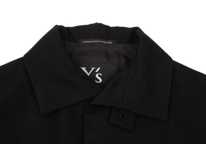 Y's Wool Gabardine Zip Pocket Tail Jacket Black Size 2