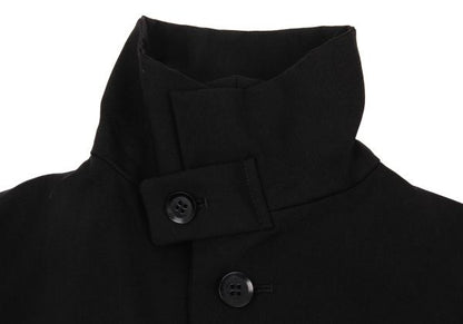 Y's Wool Gabardine Zip Pocket Tail Jacket Black Size 2
