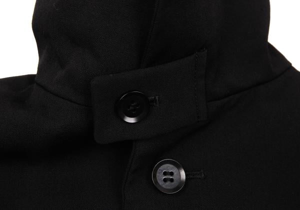 Y's Wool Gabardine Zip Pocket Tail Jacket Black Size 2