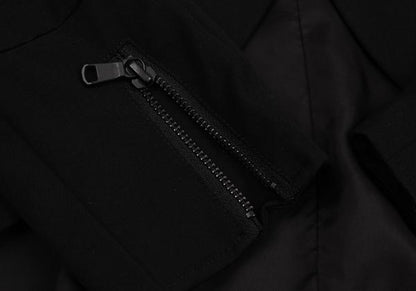 Y's Wool Gabardine Zip Pocket Tail Jacket Black Size 2