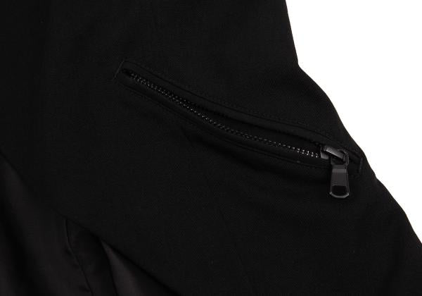 Y's Wool Gabardine Zip Pocket Tail Jacket Black Size 2