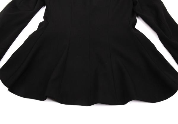 Y's Wool Gabardine Zip Pocket Tail Jacket Black Size 2