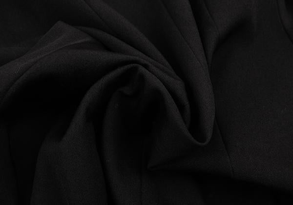 Y's Wool Gabardine Zip Pocket Tail Jacket Black Size 2