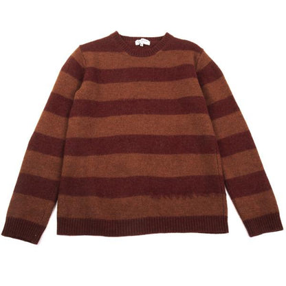 Yohji Yamamoto POUR HOMME Wool Border Sweater Orange Size 3