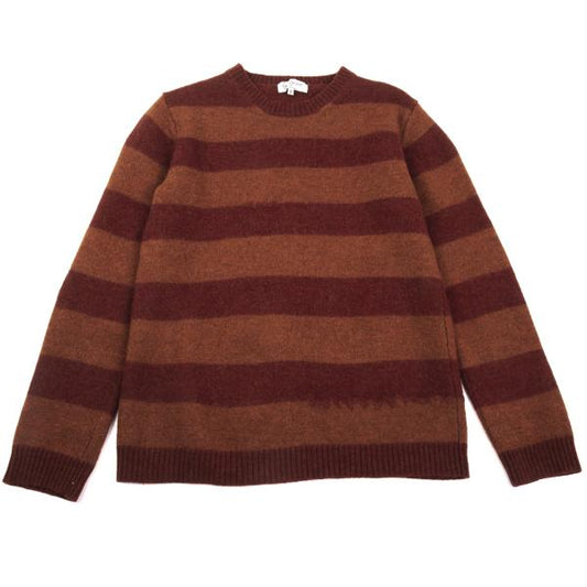 Yohji Yamamoto POUR HOMME Wool Border Sweater Orange Size 3
