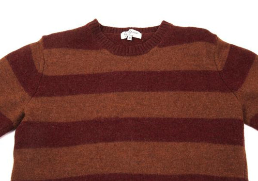 Yohji Yamamoto POUR HOMME Wool Border Sweater Orange Size 3