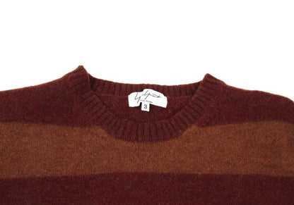 Yohji Yamamoto POUR HOMME Wool Border Sweater Orange Size 3