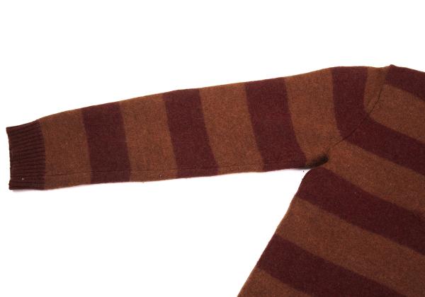 Yohji Yamamoto POUR HOMME Wool Border Sweater Orange Size 3