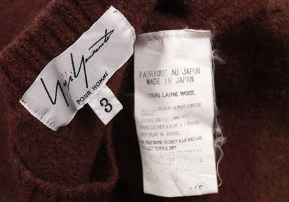 Yohji Yamamoto POUR HOMME Wool Border Sweater Orange Size 3