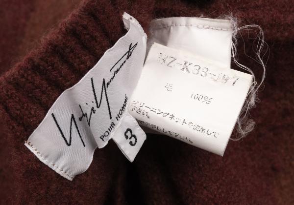 Yohji Yamamoto POUR HOMME Wool Border Sweater Orange Size 3