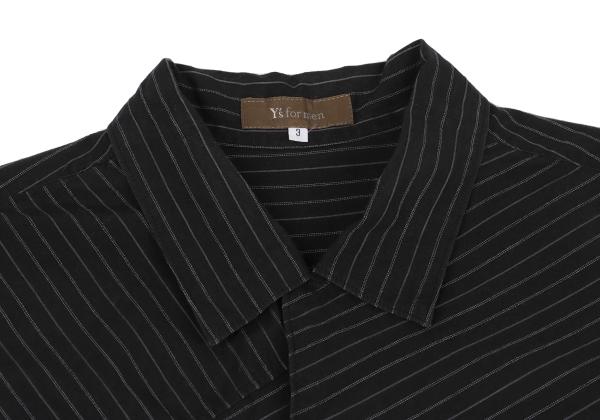 Y's for men Zigzag Stripe Panel Shirt Black Cotton Size 3
