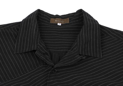 Y's for men Zigzag Stripe Panel Shirt Black Cotton Size 3