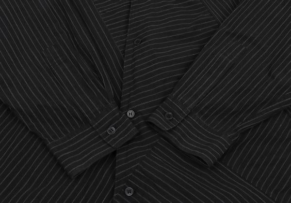 Y's for men Zigzag Stripe Panel Shirt Black Cotton Size 3