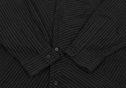 Y's for men Zigzag Stripe Panel Shirt Black Cotton Size 3