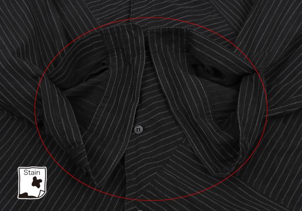 Y's for men Zigzag Stripe Panel Shirt Black Cotton Size 3