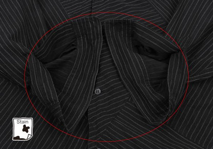 Y's for men Zigzag Stripe Panel Shirt Black Cotton Size 3