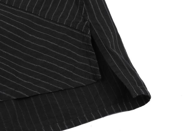 Y's for men Zigzag Stripe Panel Shirt Black Cotton Size 3