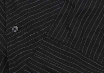 Y's for men Zigzag Stripe Panel Shirt Black Cotton Size 3