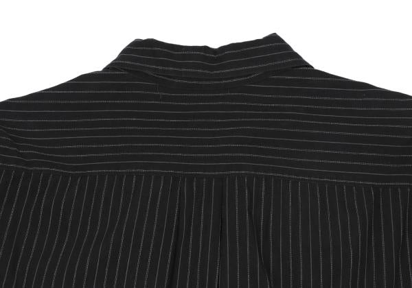 Y's for men Zigzag Stripe Panel Shirt Black Cotton Size 3