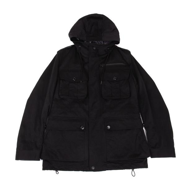 Y-3 Checker Quilted Detachable Hood Jacket Black Size M