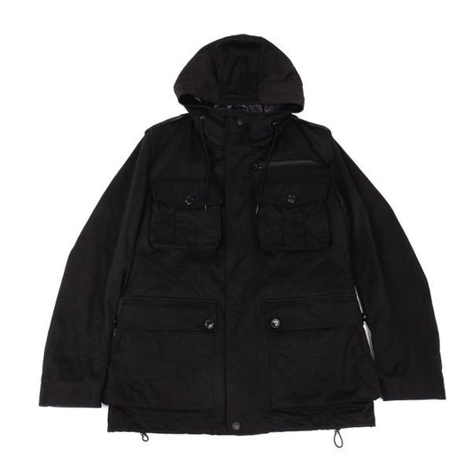 Y-3 Checker Quilted Detachable Hood Jacket Black Size M